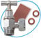 BYMEO, Robinet WC/Robinet d’arret Presse étoupe Universelle De Qualité Professionnel Pour chasse d'eau/Accessoires Fourni: Joints + Toile Emeri, Adaptable Sur Tout Type De Réservoir De Toilette.