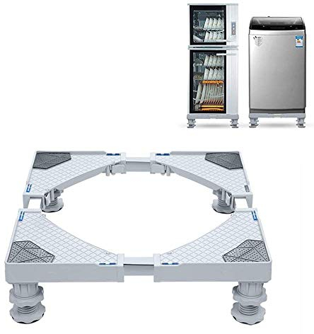 Washing Machine Base,Multi-Functional Adjustable Movable Base Refrigerator Stand with 4 Strong Feets for Washing Machine Refrigerator and Dryer