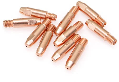 MASUNN 10 Stück 24KD M6 Mig/Mag Schweißbrenner Kontakt Tip Gas Düse 0,8/1,0/1,2/1.4mm-1.4mm