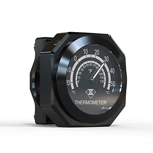 TOTMOX Thermomètre de guidon de moto, thermomètre en alliage étanche et phosphorescent Compatible avec Yamaha, Compatible avec Kawasaki, Compatible avec Suzuki Compatible avec Honda