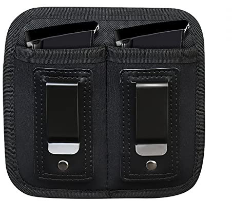 DONGKER Pistol Mag Pouch, Doppelte Magazintasche, taktischer Magazinhalter für 9 mm verdecktes Carry Single Double Stack Magazin
