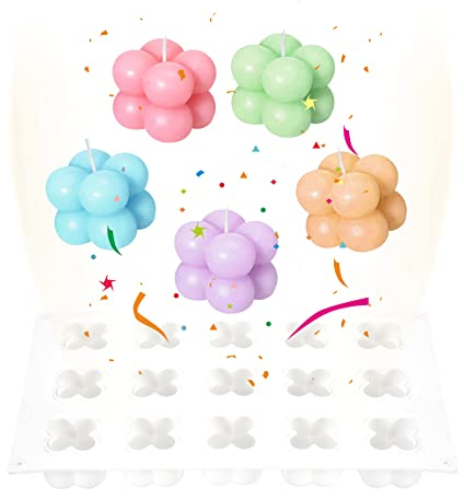 Molde de silicona de velas 15 Cavidades 3D Rubik Cube moldes de burbujas Molde de silicona para fondant para Mousse Chocolate Helado Tartas Jabones