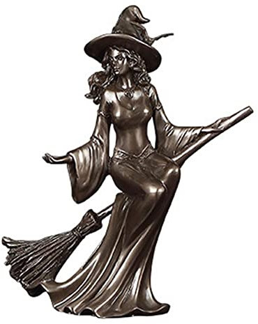 Hexenstatue -dekoration Fliegender Besen Hexenschktern Ornament Witch Figur Kollektion Home Office Table Model Geschenk