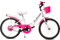 MADICKS Mädchenfahrrad von 6 bis 8 Jahren, Größe 20 Zoll, Laufrad mit rosa Blumen-Korb (Mädchenhöhe: 1,20-1,35 m) Weiß-Fuchsia