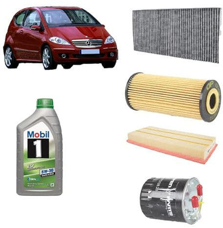 Kit tagliando + 6L olio Mobil 5W30 per Classe A W169 A160CDI/A180CDI/200CDI (2004-2012)