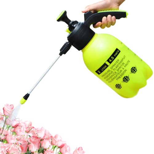 Drucksprühsprühflaschen Gartenpumpe Sprühflasche tragbare Gartensprühgeräte mit Einstellbarer Düse Druck Wassersprühflasche für Pflanzen 2L