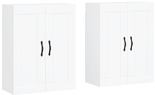 vidaXL Wandschränke 2 STK. Weiß Holzwerkstoff