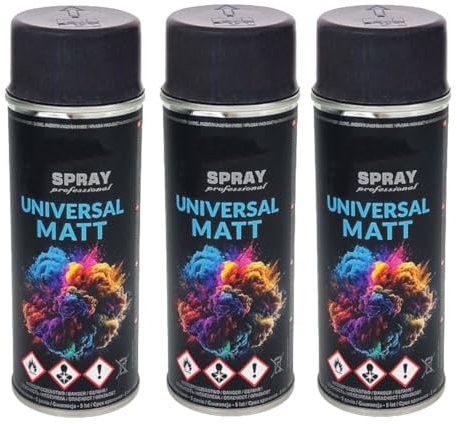 VE-INDUSTRIES Lot de 3 bombes de peinture selon RAL - 400 ml - Vernis coloré pour bois, métal (7016 anthracite mat)
