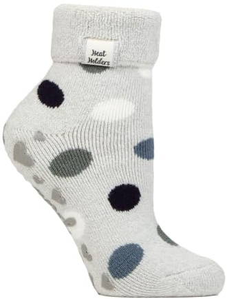 HEAT HOLDERS SOCKSHOP Damen Socken - Drehen Sie die Manschette um Sleep Lite, Warme, klobige Thermo-Bettsocken, Gemustert, 1 Paar Größe 37-42