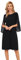 Sommerkleid Damen 3/4 Ärmel Casual Chiffon Kleid Loose Fit Elegant Cocktailkleid Freizeitkleid M Schwarz CLK041A23-01