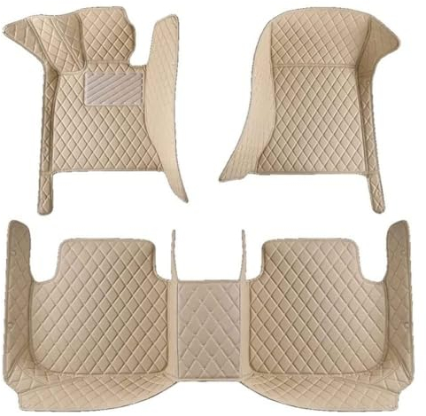 Maßgeschneiderte Leder Auto Fußmatten für Volvo V90 2017-2023, Nach Maß Antirutschmatten Auto Allwetter Vollständige Abdeckung wasserdichte Autoteppich,A/BEIGE