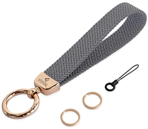 Cordón elástico trenzado para muñeca, llavero, llavero chulo para hombre y mujer