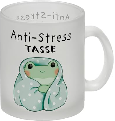 Frosch in blauer Decke mit Spruch Anti-Stress Tasse Kawaii Süß Plüsch Frosch Relax Entspannung Anti-Stress Kaffee