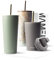 MAMEIDO Thermobecher mit Strohhalm 700ml, Trinkbecher mit Deckel und Strohhalm aus Edelstahl doppelwandig isoliert, auslaufsicher, Coffee to go Becher (Desert Sage, 0,7l)