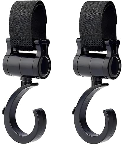 Qinsky Kinderwagen Haken,2 pcs Kinderwagen Klammern Herzform Klettverschluss Haken Kinderwagen Kinderwagen Clips zum AufhäNgen Von Taschen Wickeltaschen Geldbörsen Handtaschen und Mehr