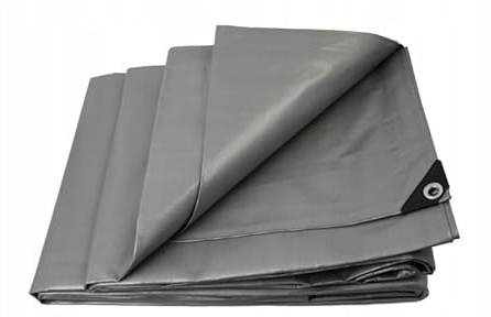 DIAH DO IT AT HOME Heavy Duty 200 GSM Grey Tarpaulin 3m x 3m - Waterproof Multipurpose Tarp & Thick Ground Sheet Cover for Camping, Garden Furniture, Caravan, Roof, Wood Logs & Boats