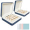 2 Ring Organizer Boxen für Schmuck, Reise Schmuckschatulle mit 4 Silbertüchern, kleine Ringhalter Organizer Vitrine, tragbare Ring Aufbewahrungsschale, Geschenkbox für Ohrringe und Manschettenknöpfe