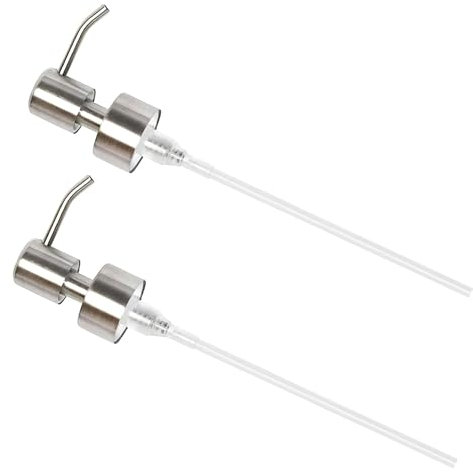 Stainless Steel Soap Dispenser Pump Head Replacement - 2 Piece, Universal Lotion Dispenser for Kitchen and Bathroom Accessories