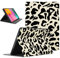 Kueqeay Funda para Samsung Galaxy Tab A 10.1 2019 (SM-T510/T515), Aesthetic Leopardo Dibujos Diseño Slim Smart PU Leather Protector Soporte Función Ángulos Ajustables Flip Cubierta Tablet Case, Beige