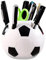 lomdung Pot à Stylos, Pot à Crayons en Forme de Ballon de Football, Organiseur Bureau avec 6 Trous, Porte Crayons Bureau, Rangement Stylo, Organiseur pour Matériel Scolaire