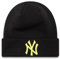 New Era Baseball Mütze New York Yankees Wintermütze Teamlogo MLB schwarz gelb - One-Size