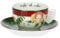 THUN, Juego de 2 tazas medianas de porcelana, colección sorpresas de Navidad, juego para casa y cocina, idea regalo para Navidad, taza Ø 9 cm, 6 cm h, 180 cc, plato Ø 14,5 cm