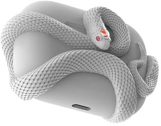 Creative 3D Snake Wireless Earphone Protective Case, Horrible Snake Wireless Earphone Case, Gothic Headset Protective Box Headphone Cover Compatible for AirPods Pro/Pro 2/AirPods 3 (White)