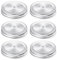 6-Pack Mason Jar Canning Lids with Straw Holes - 70mm Airtight Metal Lids for Drinking, Cold Brew & Canning - Reusable Silver Lid for Wide-Mouth Jars