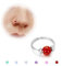 BodyBonita Anneaux de Nez Fins Opale - 24G 316L Acier Chirurgical Piercing Nez Bijoux Opale Rouge 7mm Argent