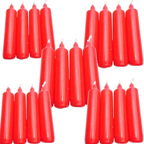 Ebersbacher Kerzen Sparpack 5er Pack Adventskerzen rot ca. 23 x 105 mm (5 x 4 Stück) (AK 4-12/500) Weihnachtskerzen, Christbaumkerzen, Pyramidenkerzen, Baumkerzen apog-Versand®