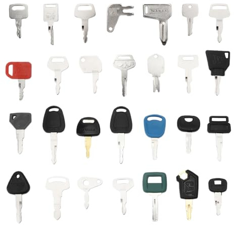 Jeu de clés de contact, 28 pièces de rechange, clés de contact pour machines de construction, accessoires de tracteur, accessoires universels pour machines de construction, clés moteur excavatrice