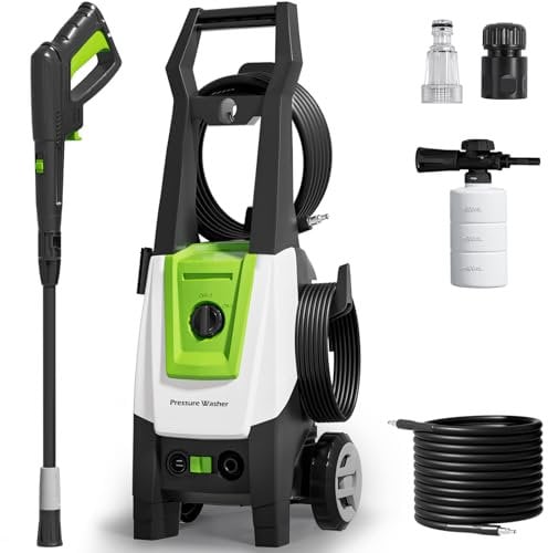 Pressure Washers 2000w 160Bar 7.5L/min Pressure Washer Jet Washer with Adjustable 600ML Foam Cannon &Nozzle Accessory,Power Washer for Patio Furniture,Garden,Home and Car