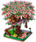 GaoDeBuChou Sakura Tree House Micro Building Block Set,Flowers Cherry Blossom Gifts for Boys Girls Age 10 11 12 13 14+ Teens Adults,Not Compatible with Major Brands(2008PCS Includes A Light String)