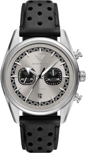 Emporio Armani Herren Analog Quarz Uhr mit Leder Armband AR11677