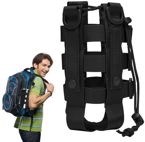 Neerow Flaschenhalter Gürtel, Taktisch Flaschenhalter Rucksack, Verstellbar Trinkflasche zum Umhängen, Nylon Wasserflaschenhalter für Wandern Laufen Bergsteigen Camping Outdoor Aktivitäten