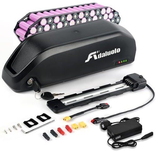 Adaluolo 52V 25AH Ebike Battery Removable Electric Bike Battery Large Capacity Lithium ion Batteries with Charger, BMS, Indicator Light, 5 Pin Base Plate for 750W 1000W 1500W 1800W 2000W Motor