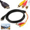 Câble HDMI vers RCA de 1,5 m, adaptateur convertisseur HDMI mâle vers 3 RCA AV, haute définition 1080p pour HDTV, DVD, projecteurs LCD, sans conversion de signal, qualité supérieure, design durable et