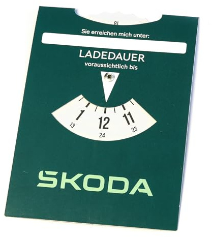 Skoda 6U0050811 Parkscheibe Parkuhr Ladezeit Parkzeit, blau/grün