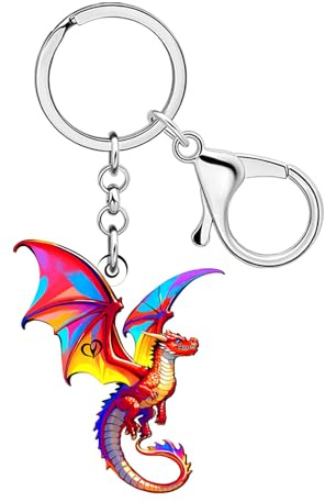 DALANE Porte-clés Dragon Fantastique en Acrylique Cadeaux Médiévaux pour Femmes et Filles Amateurs de Dragons Cadeaux Dinosaures pour Adultes Breloque