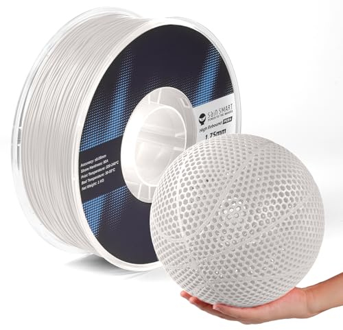 SainSmart PEBA High Rebound 90A Flexibles Filament, 1 kg, Super-TPU mit 78% hohem Rückprall, 20% leichteres und 2-mal schnelleres Drucken, Stärke auf Nylonbasis, 1,75 mm, Weiß