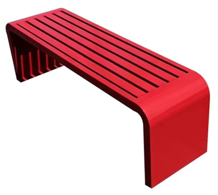 Wetterfeste Gartenbank für 2 Personen, 299 kg Kapazität, Metall, Gartenbank, rot, Terrassenmöbel, perfekt für den Außenbereich, 120 cm Länge