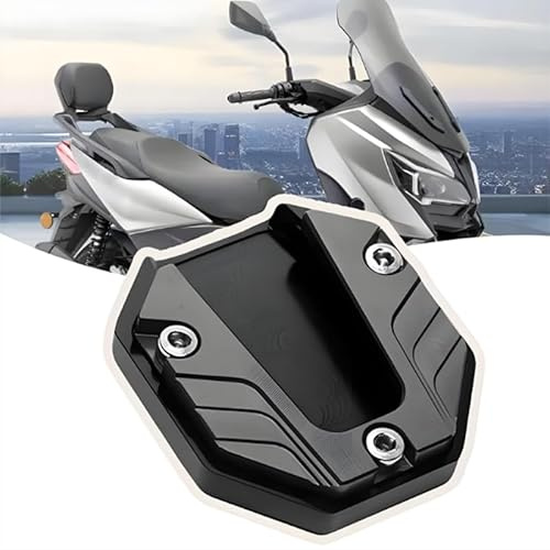 WENINETIES Seitenständer-Vergrößerungsplatte für BMW R1200GS ADV R 1200 R1200 GS 2005-2012, Motorradseitenständer Halterungspolster CNC-Aluminium, 1 Stück,Black
