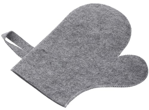 PAMINGONO Felt Sauna Handschuh Wärmeschutzhandschuh für Sauna und Dusche Atmungsaktiver Filz Badehandschuh mit Fünf Fingern Hitzebeständiger für Sicheres Saunieren