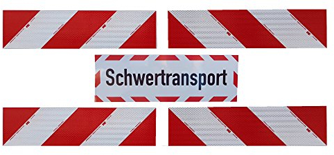 UvV Set 4 Stück 3M-Folien magnetische Kfz-Warnmarkierung Typ 823i Anwendungspaket Plus 45x15 cm Magnet Schild reflektierend (Schwertransport)