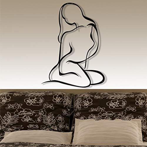 DEKADRON Wandkunst aus Metall, Schönheit, minimalistische Wanddekoration, Frauensilhouette, 46 x 61 cm