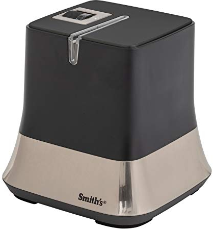 Smith's 51111 Mesa Diamond Verstellbarer elektrischer Messerschärfer - Schwarz - Schleifscheibe + Klingenführungen - Küchenhelfer - Schnelles Klingenschärfen - Kompaktes Design - Klingen mit gerader