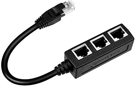 SOLUSTRE RJ45 Ethernet Splitter Cable, RJ45 1 Male to 3 X Female Port LAN Ethernet Network Splitter Adapter Cable Suitable, Category 6