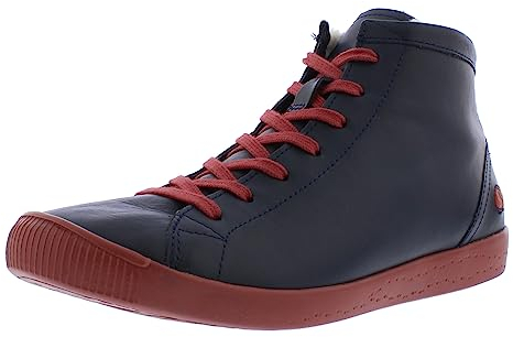 Softinos Damen Boots IBBI, Frauen,Schnürstiefel,lose Einlage,schnürboots,Kurzstiefel,schnürung,Boots,Blau (Navy/Brick Sole),38 EU / 5 UK