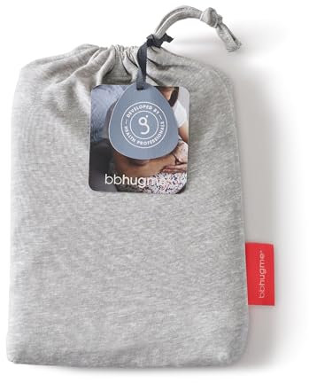 bbhugme Stillkissenbezug – Baumwoll-Jersey-Stoff – passend für Stillkissen zum Stillen, Flaschenfüttern und Kleben – nur Bezug, Stillkissen separat erhältlich, Grau Melange