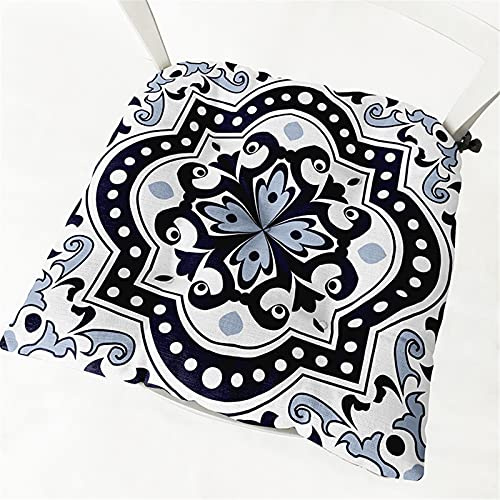 Stuhlkissen mit Bändern 2er Set, Chickw1 Sitzkissen Gefüllt Dekokissen Zierkissen Gartenkissen für Gartenstuhl, Küche oder Esszimmerstuhl Indoor und Outdoor (Marokko 1,40x40cm)